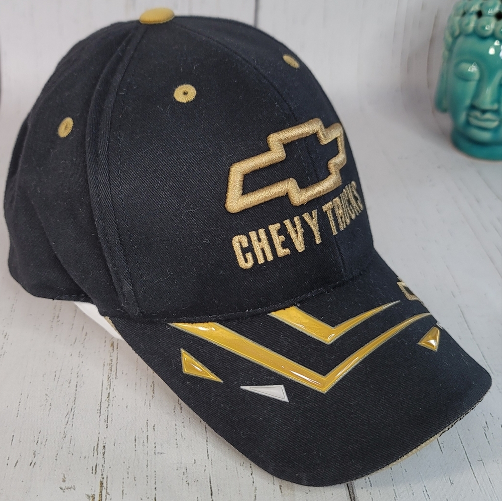 Chevy Trucks GM Baseball Cap Black/Gold Snap Back Hat Men's One Size Unisex - Picture 7 of 9